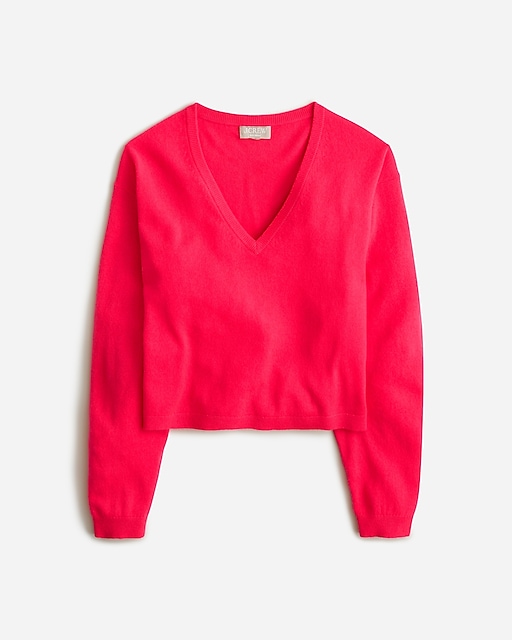  Cashmere relaxed cropped V-neck sweater