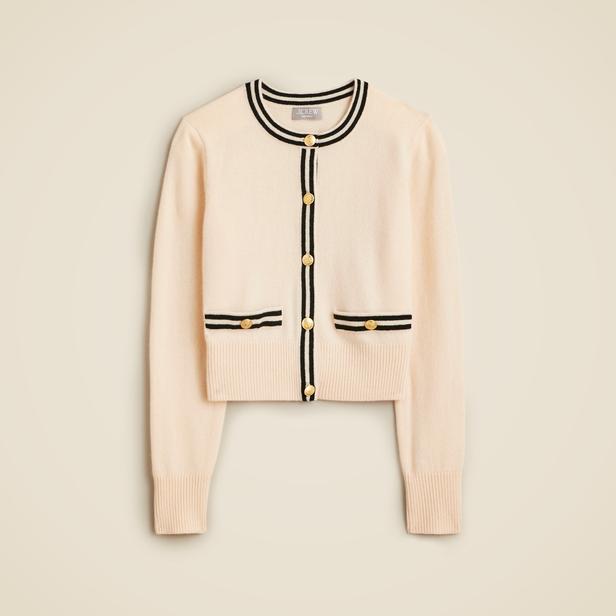Cashmere Sweater Lady Jacket With Contrast Trim For Women | J.Crew