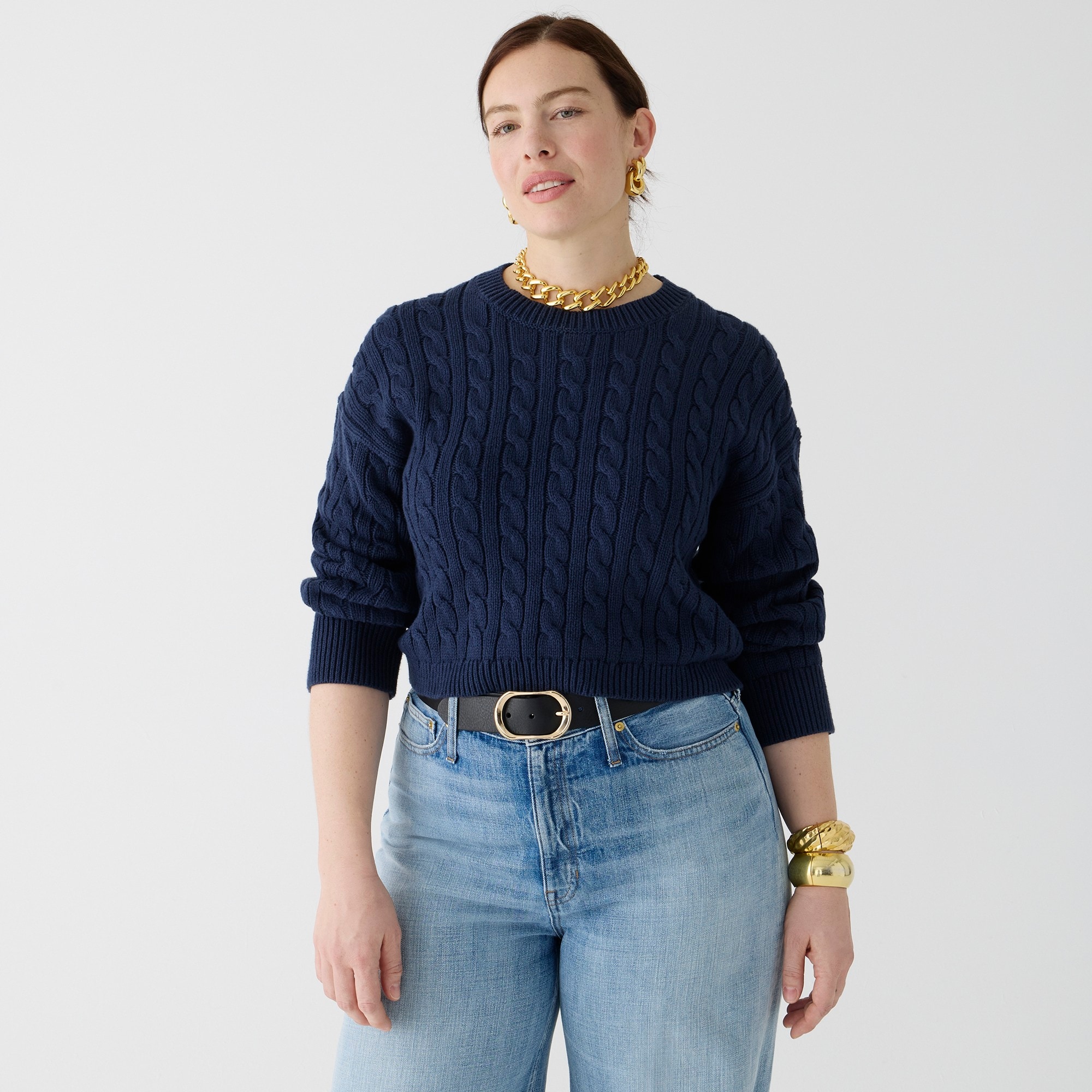 womens Cable-knit cropped sweater