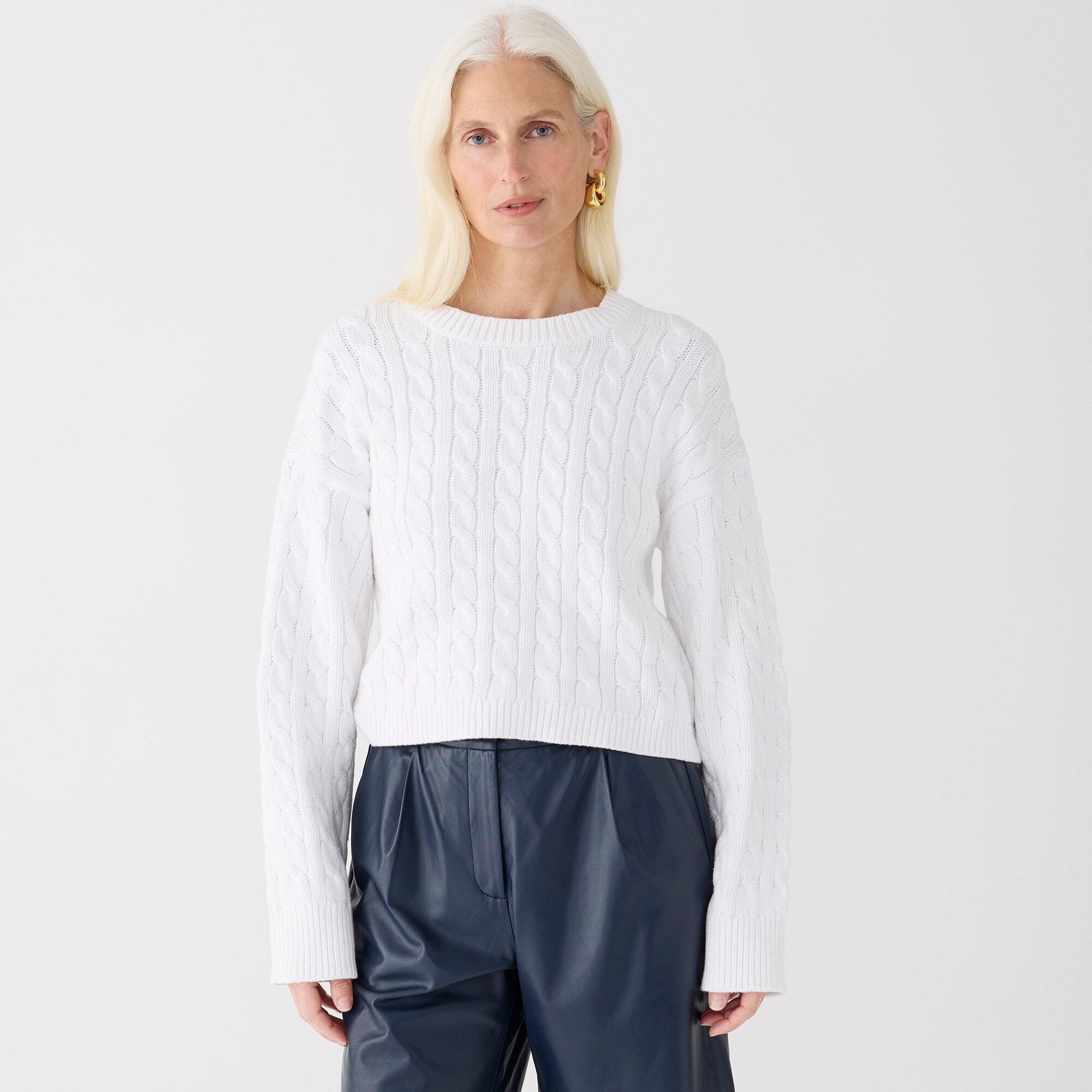 Cable-knit cropped sweater - image 2