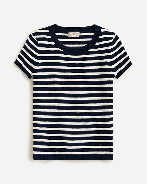 womens Cashmere relaxed T-shirt in stripe
