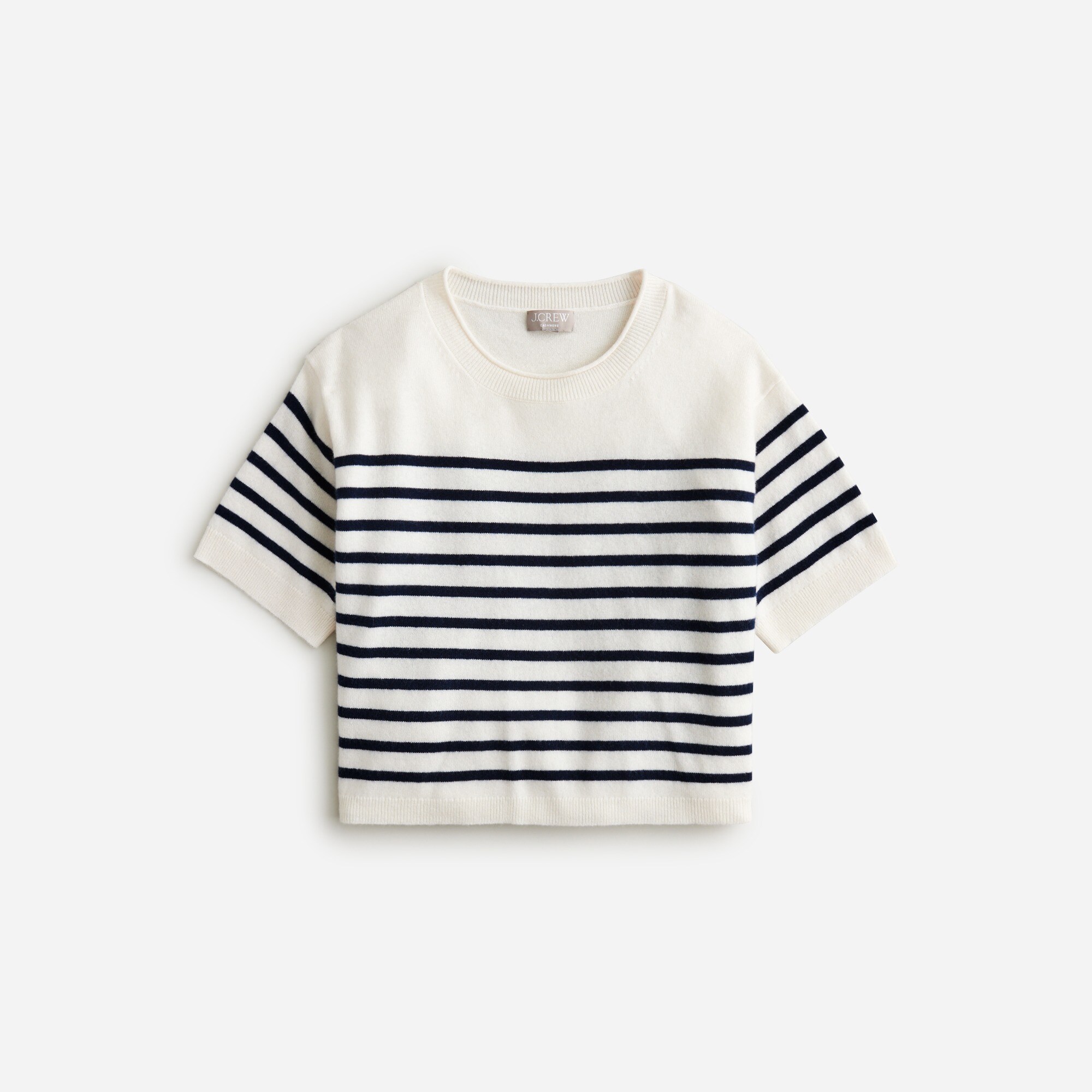 J.Crew: Cashmere Oversized T-shirt In Stripe For Women