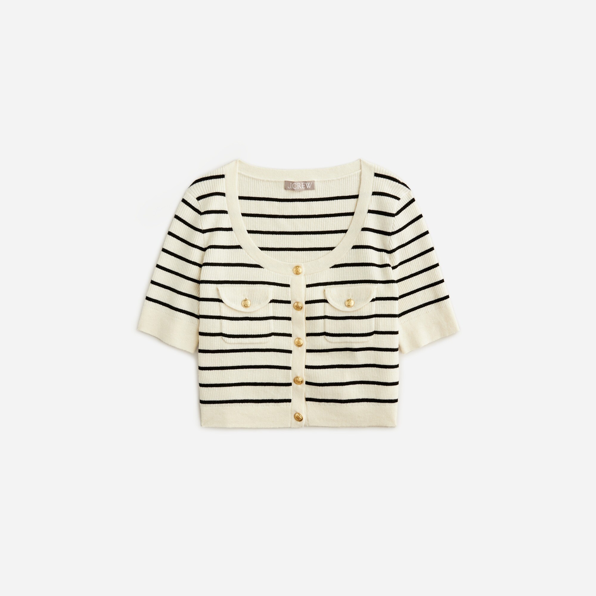 Button-up sweater-tee in stripe