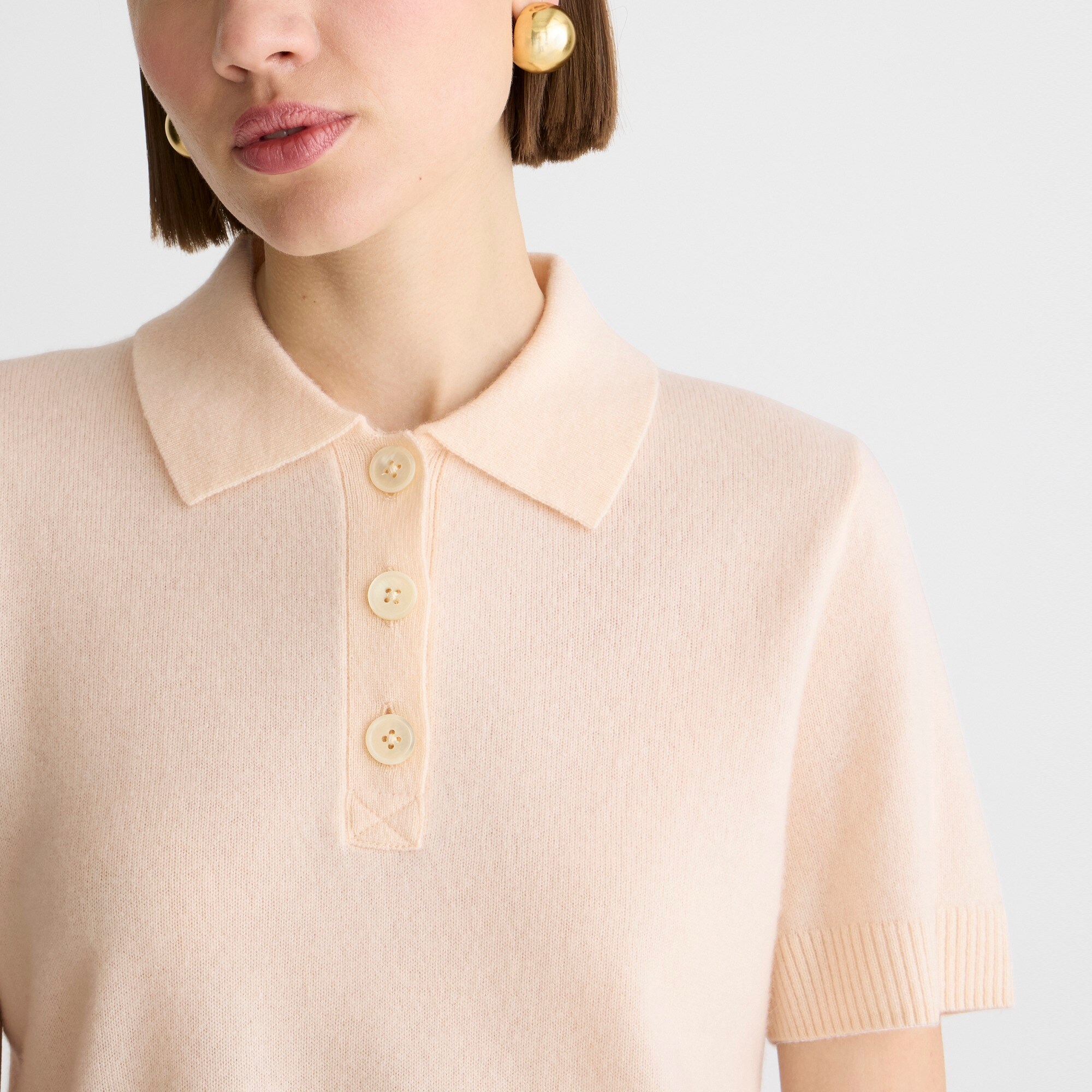 J.Crew: Cashmere Cropped Sweater-polo For Women