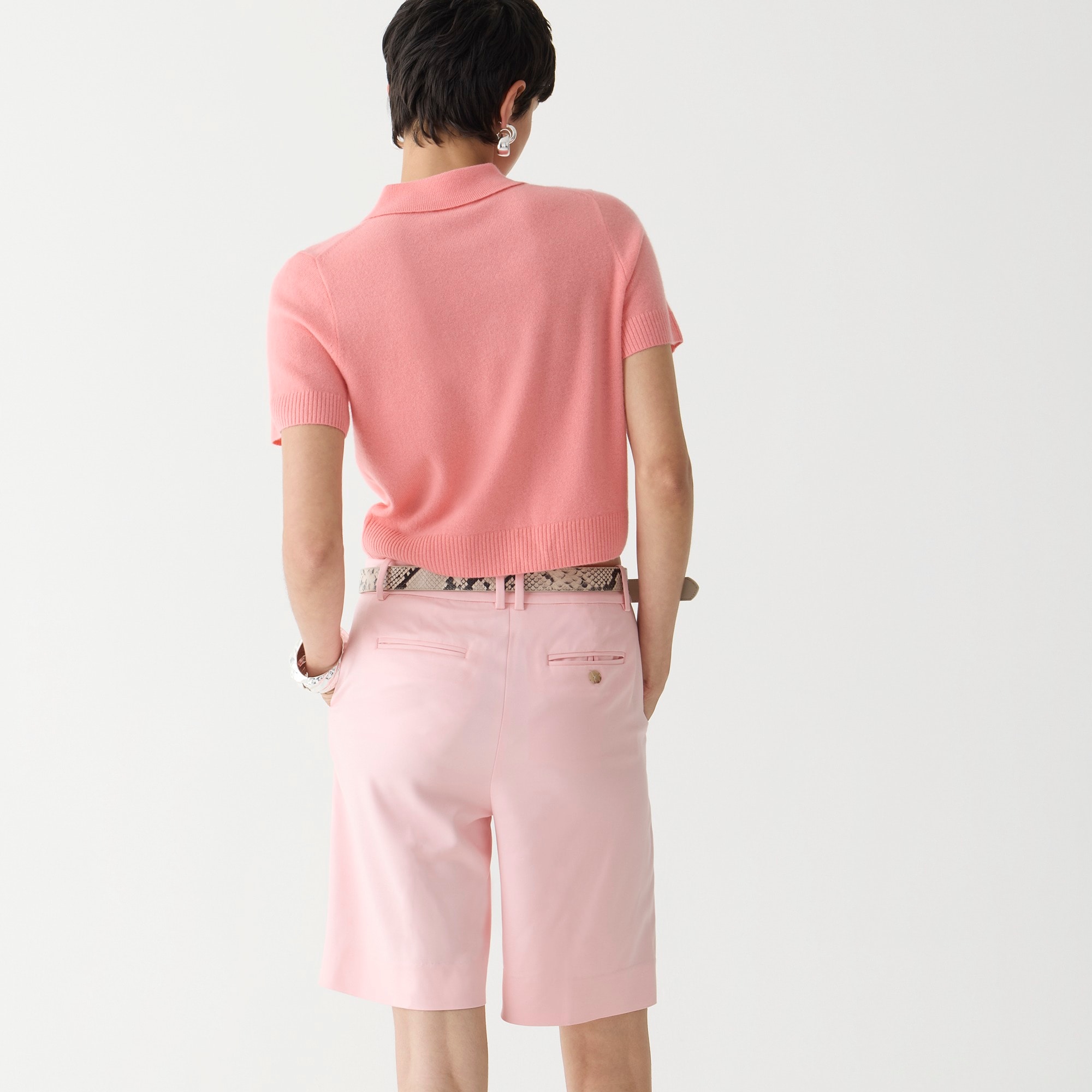 Cashmere cropped sweater-polo - image 4