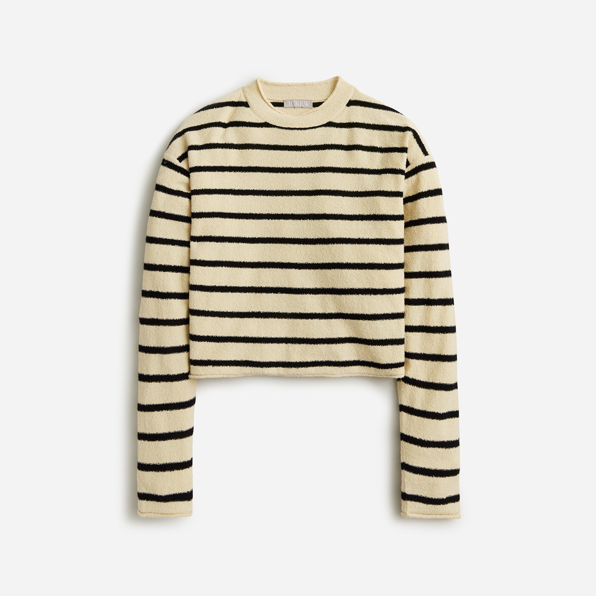 Striped cropped sweater clearance