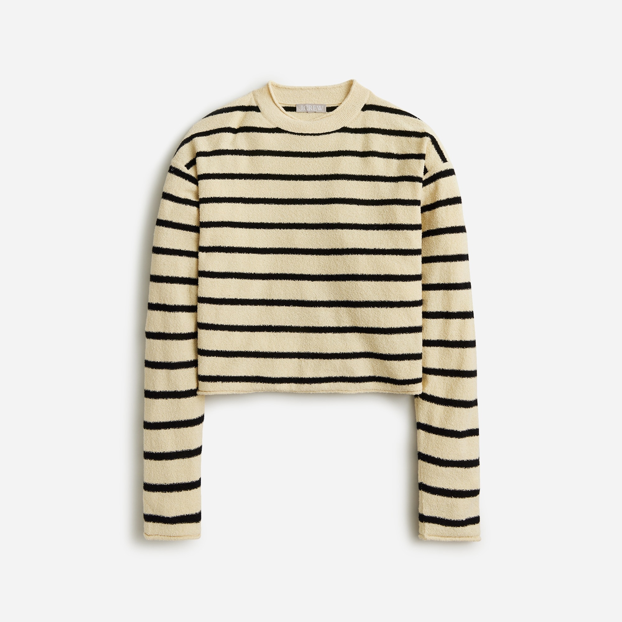  Cropped boucl&eacute; Rollneck&trade; sweater in stripe