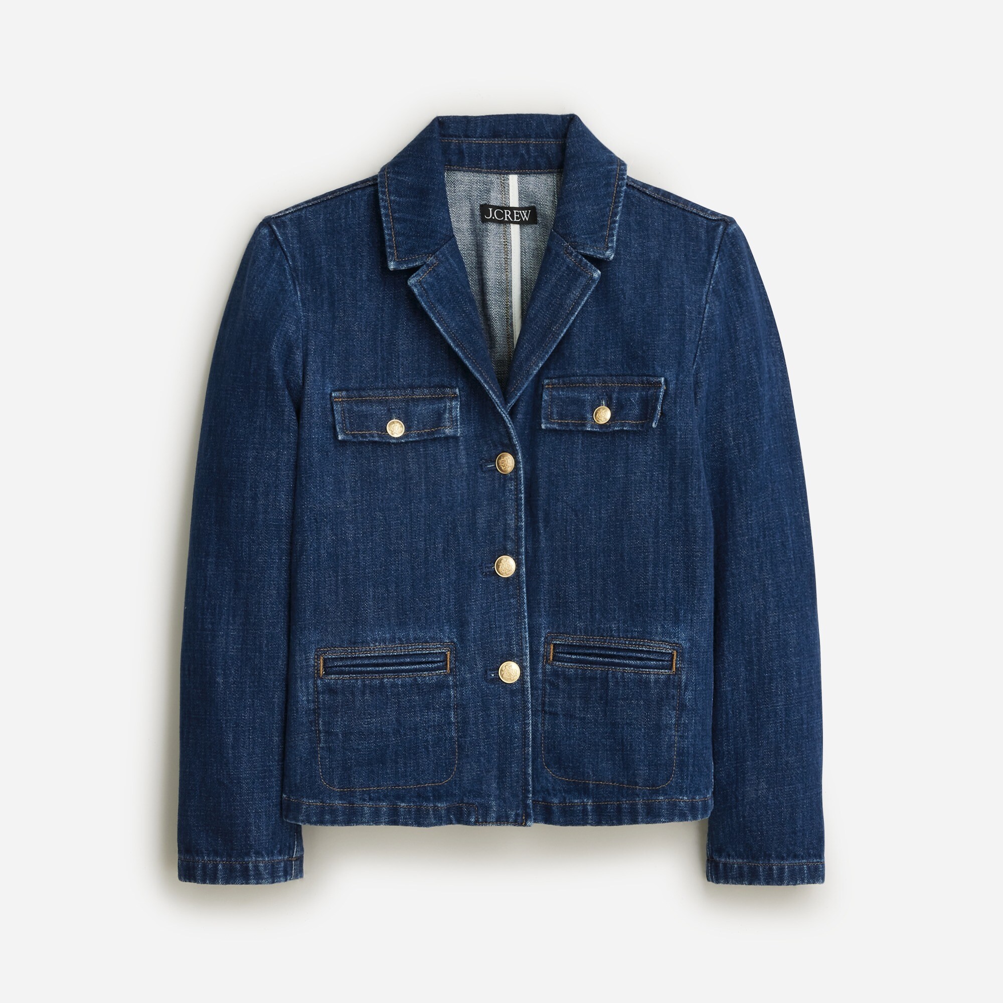 Denim blazer-jacket in resin wash