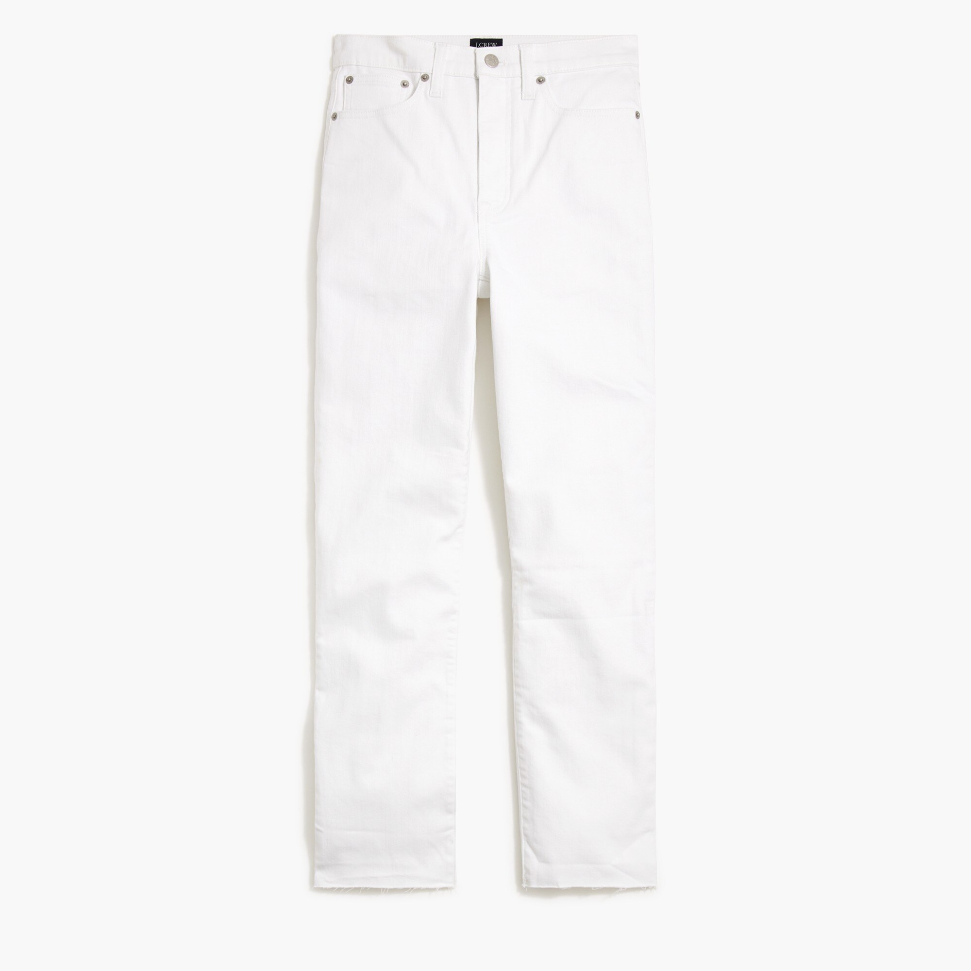 womens White stovepipe straight jean in signature stretch+