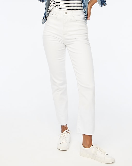 womens Tall white stovepipe straight jean in signature stretch+
