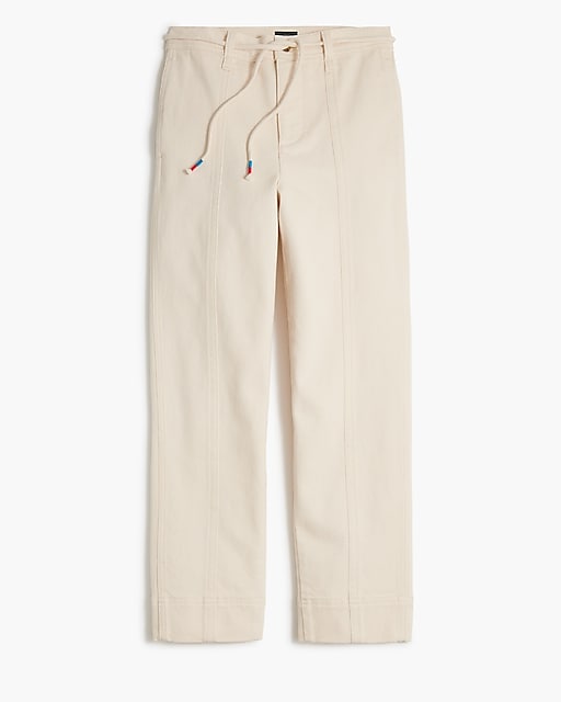  Seamed straight-leg jean in all-day stretch with rope-tie waist