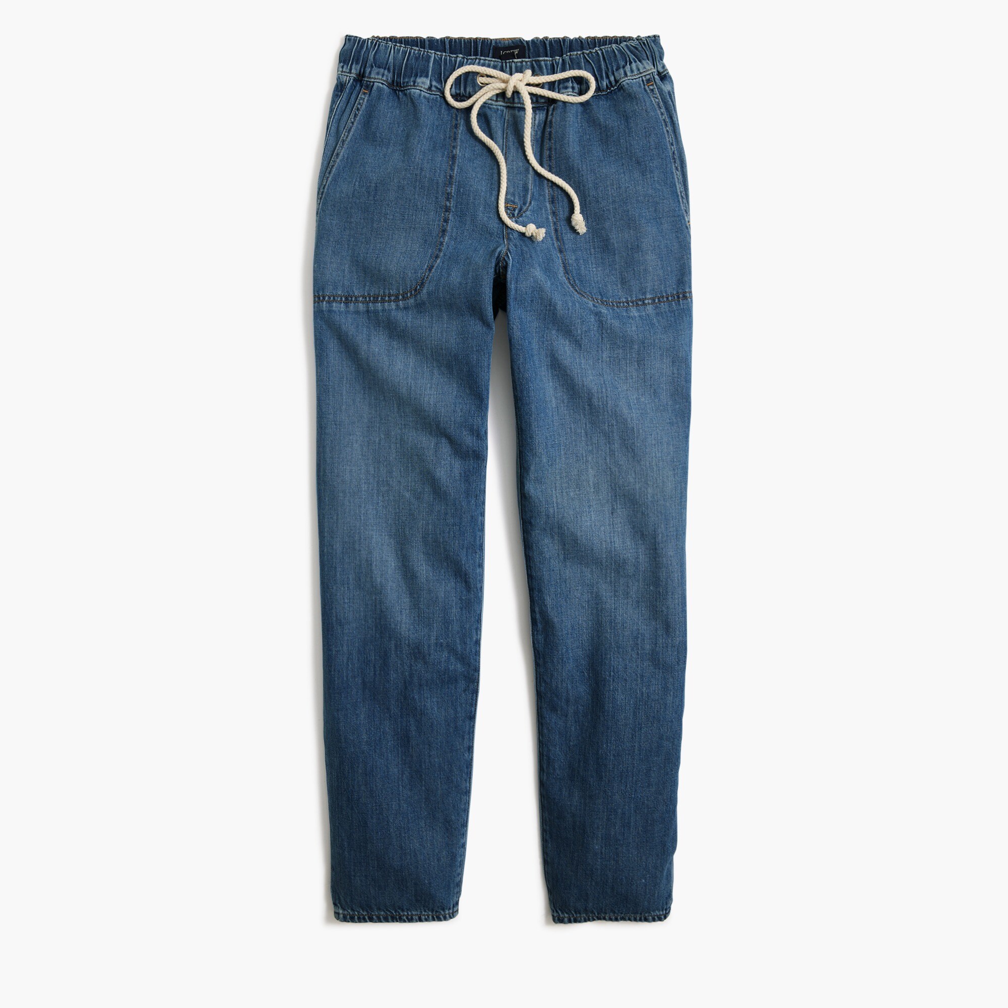 Denim drawstring pant