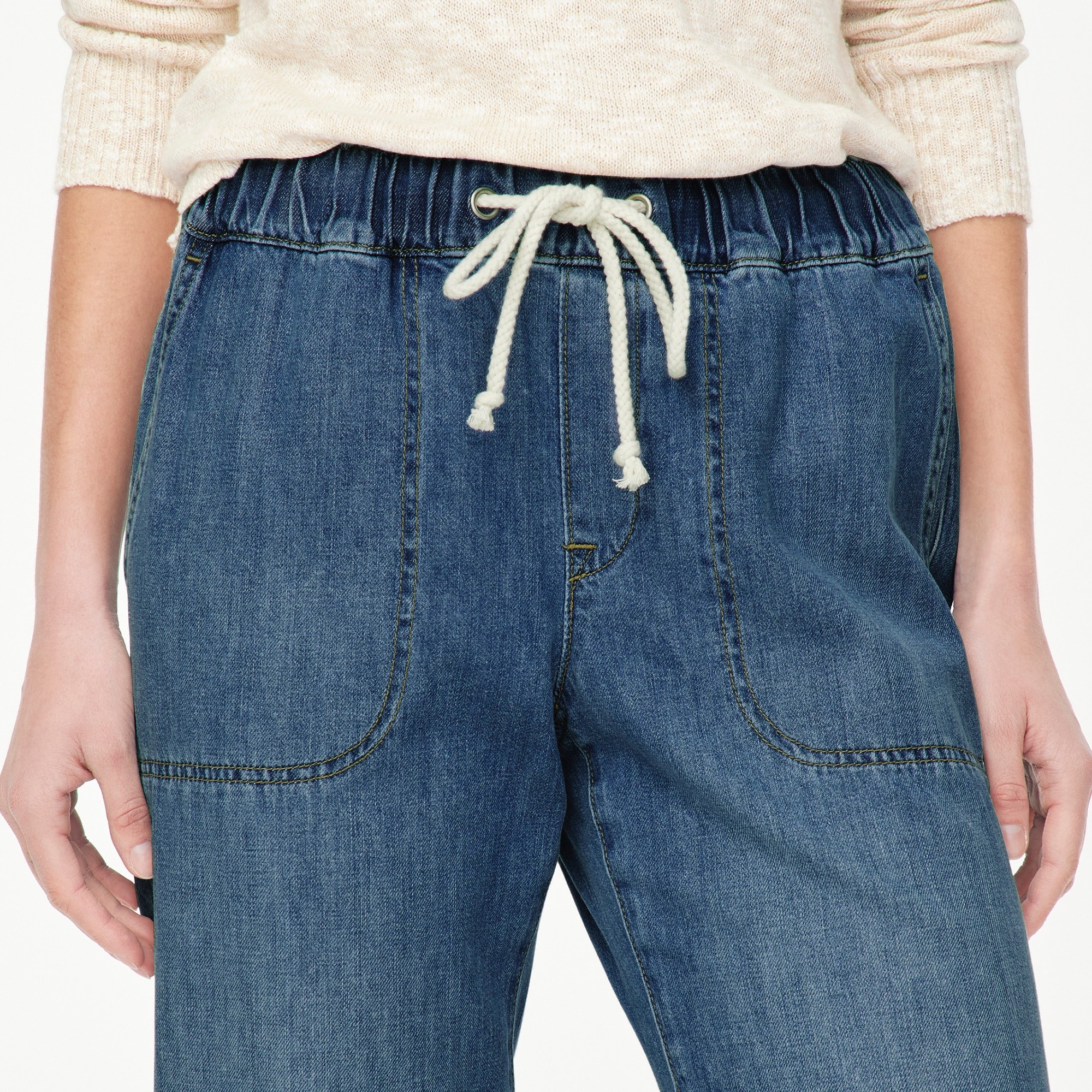 Denim drawstring pant