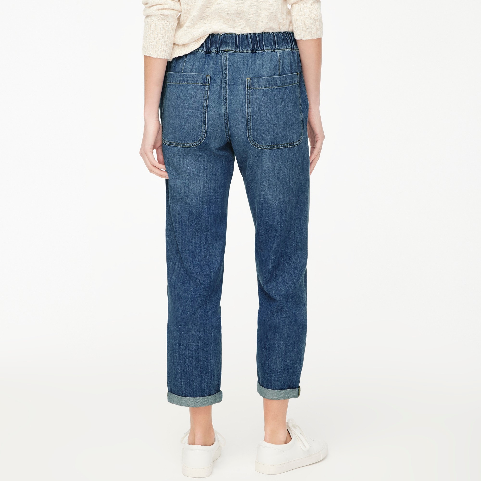 Denim drawstring pant