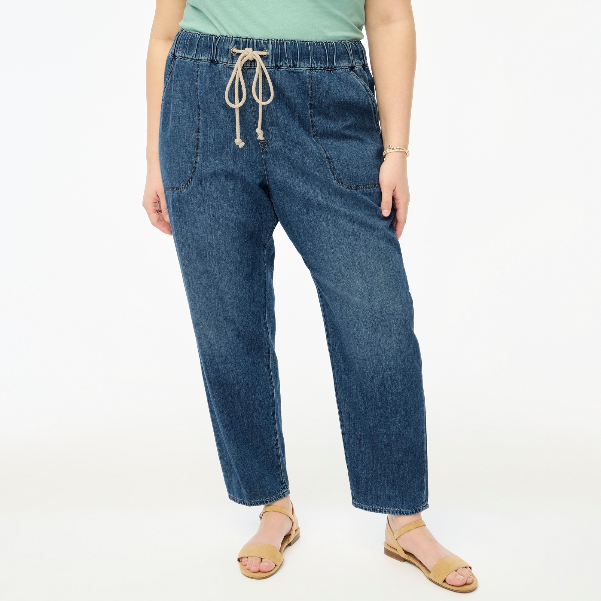 Denim drawstring pant