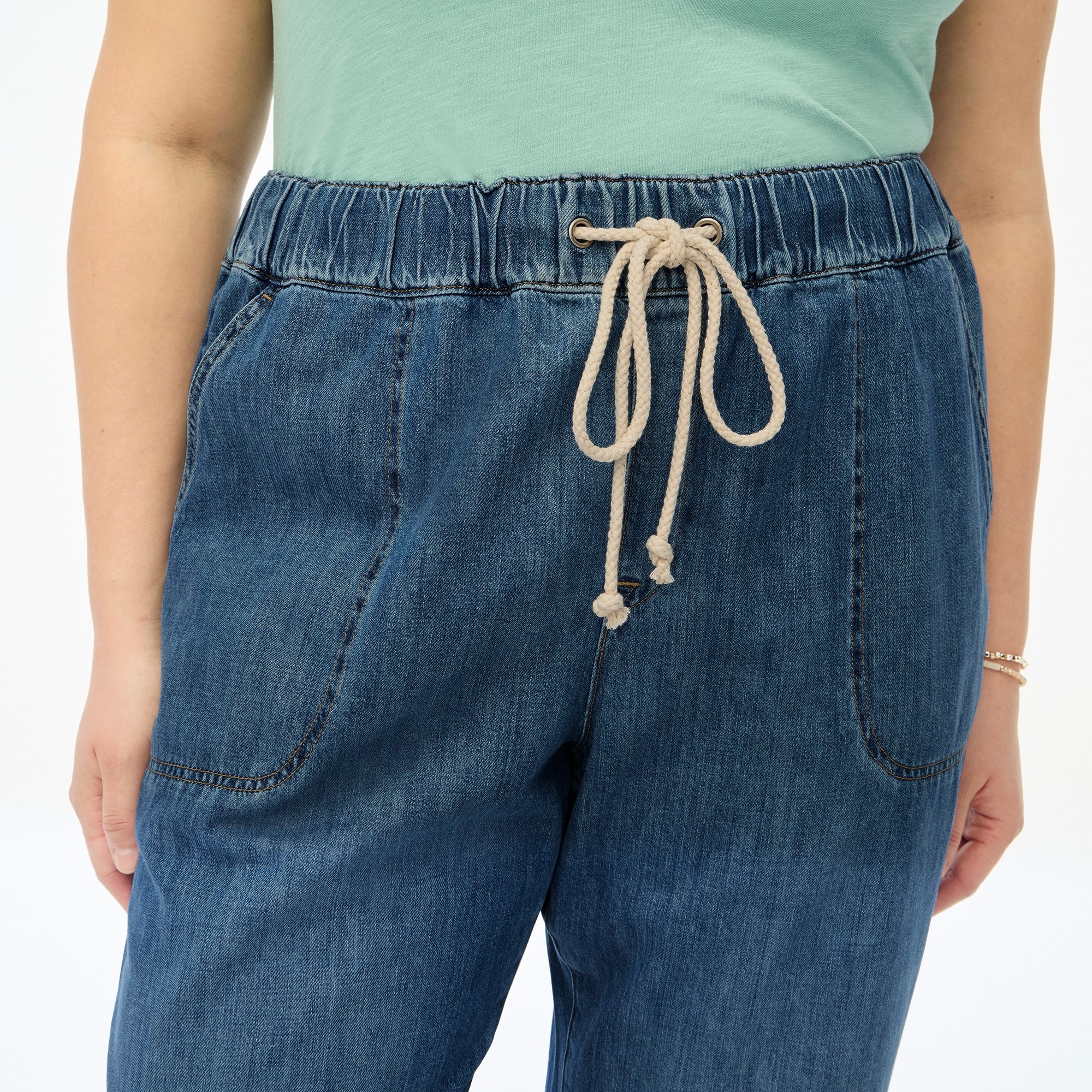 Denim drawstring pant