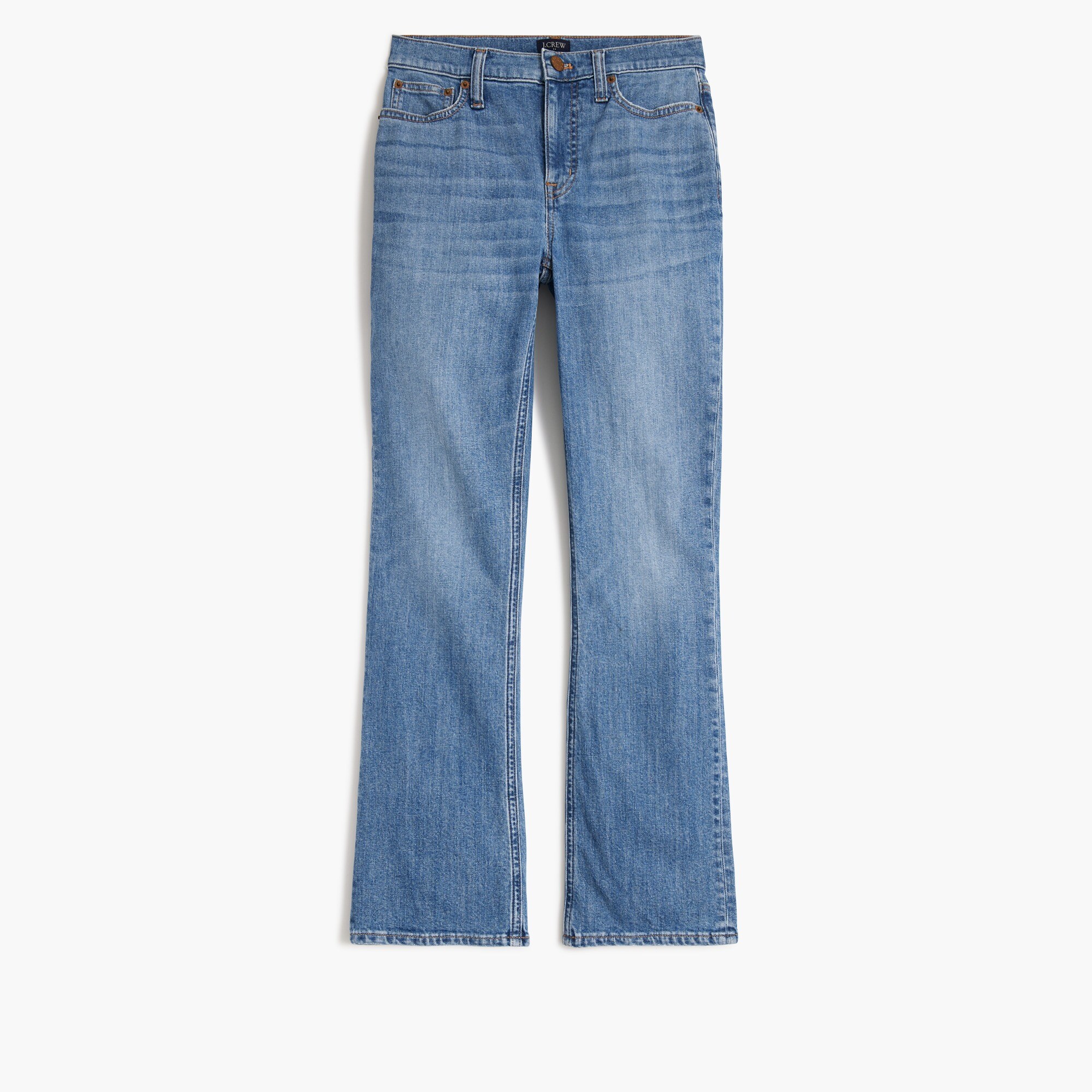 Flare crop mid-rise jean in all-day stretch