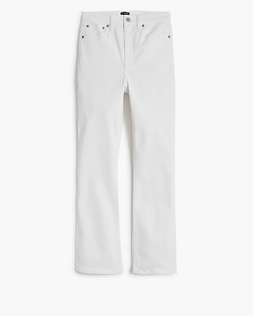 womens Petite flare crop high-rise white jean in signature stretch