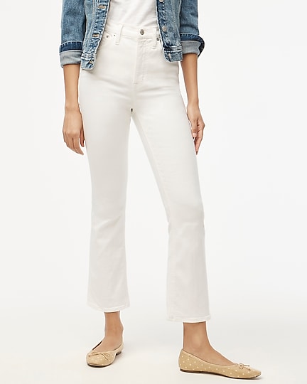 factory: flare crop high-rise white jean in signature stretch for women