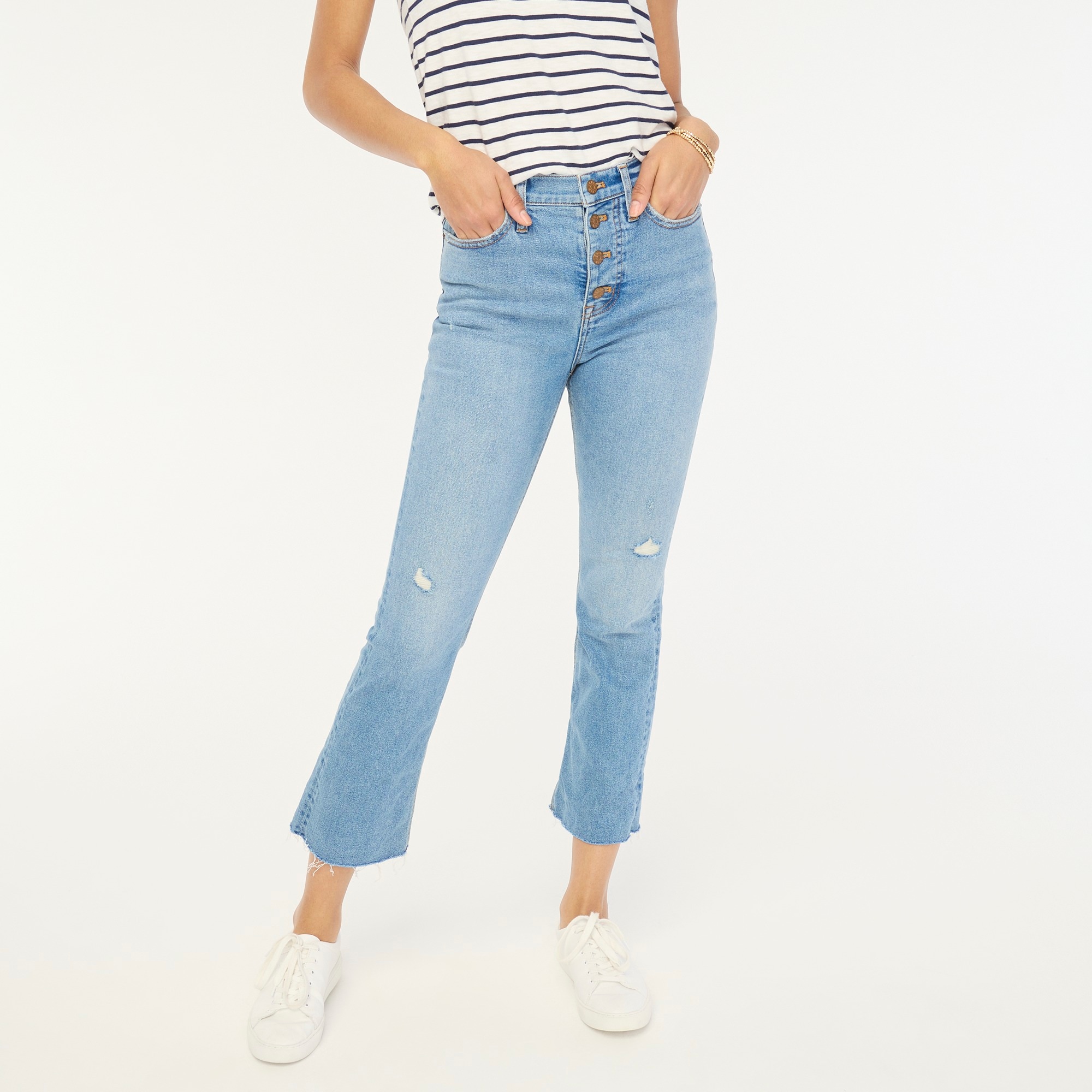 factory: high-rise flare crop jean in all-day stretch for women