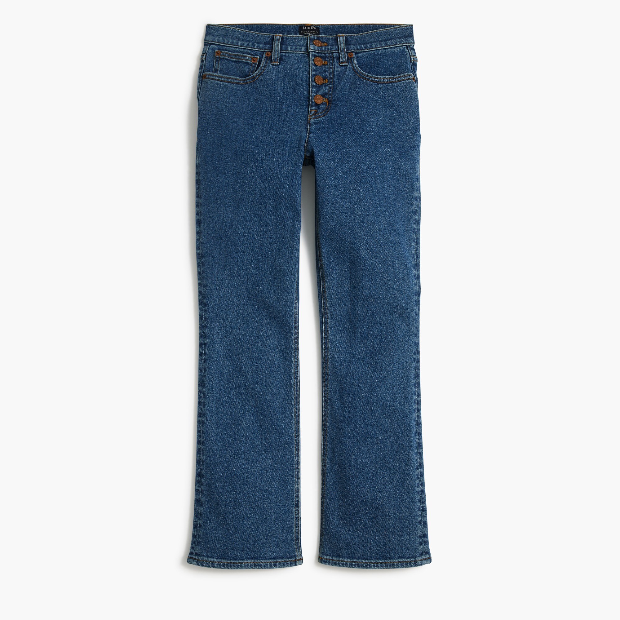 Flare crop mid-rise jean in all-day stretch
