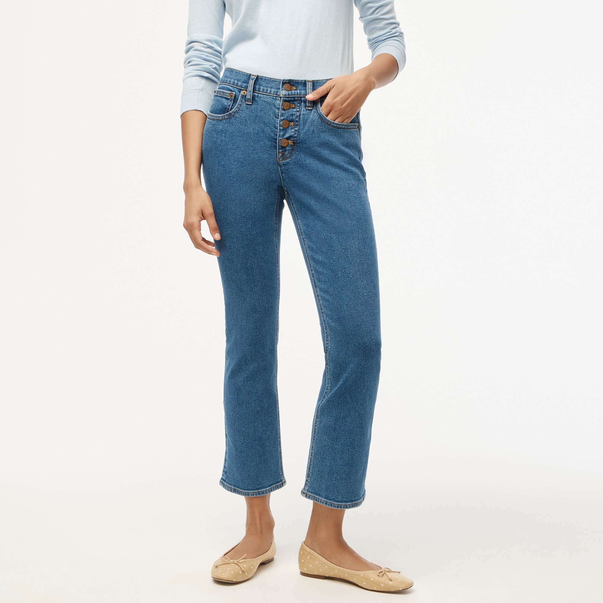 womens Tall flare crop mid-rise jean in all-day stretch