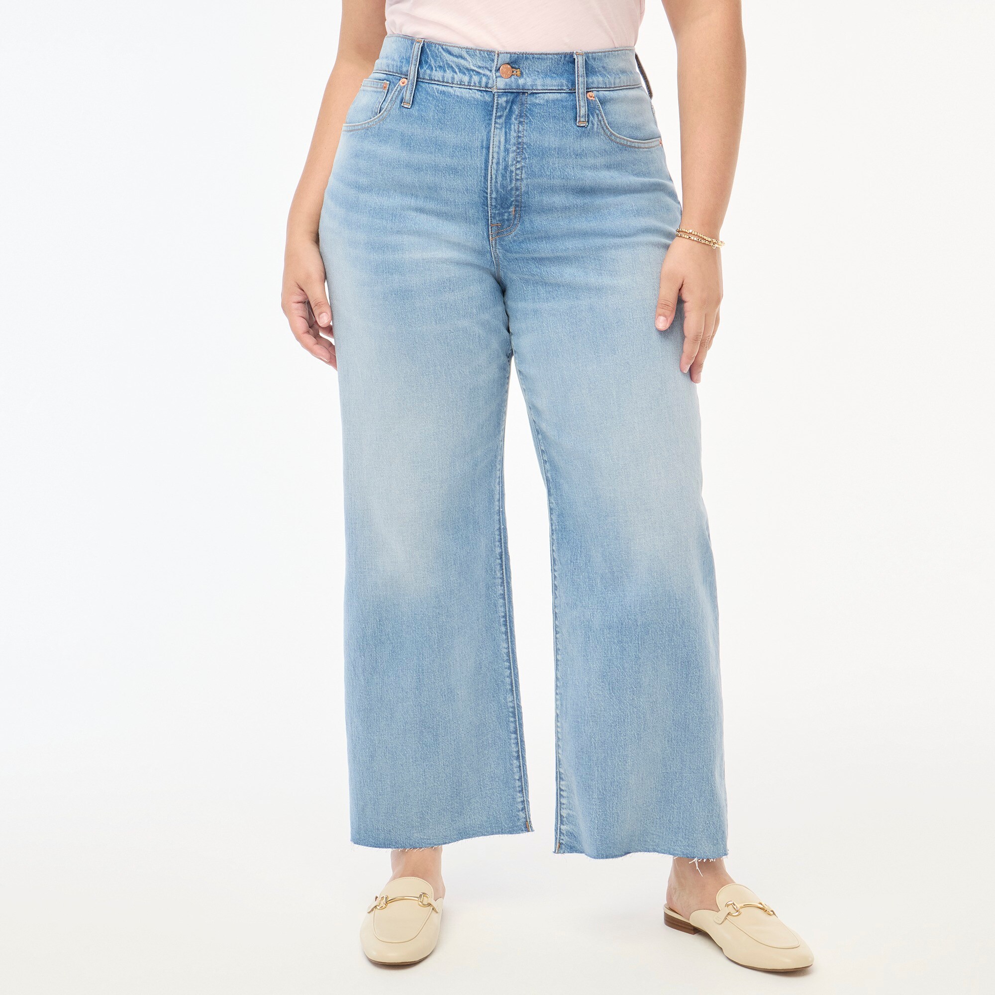 Wide-leg cropped jean in all-day stretch