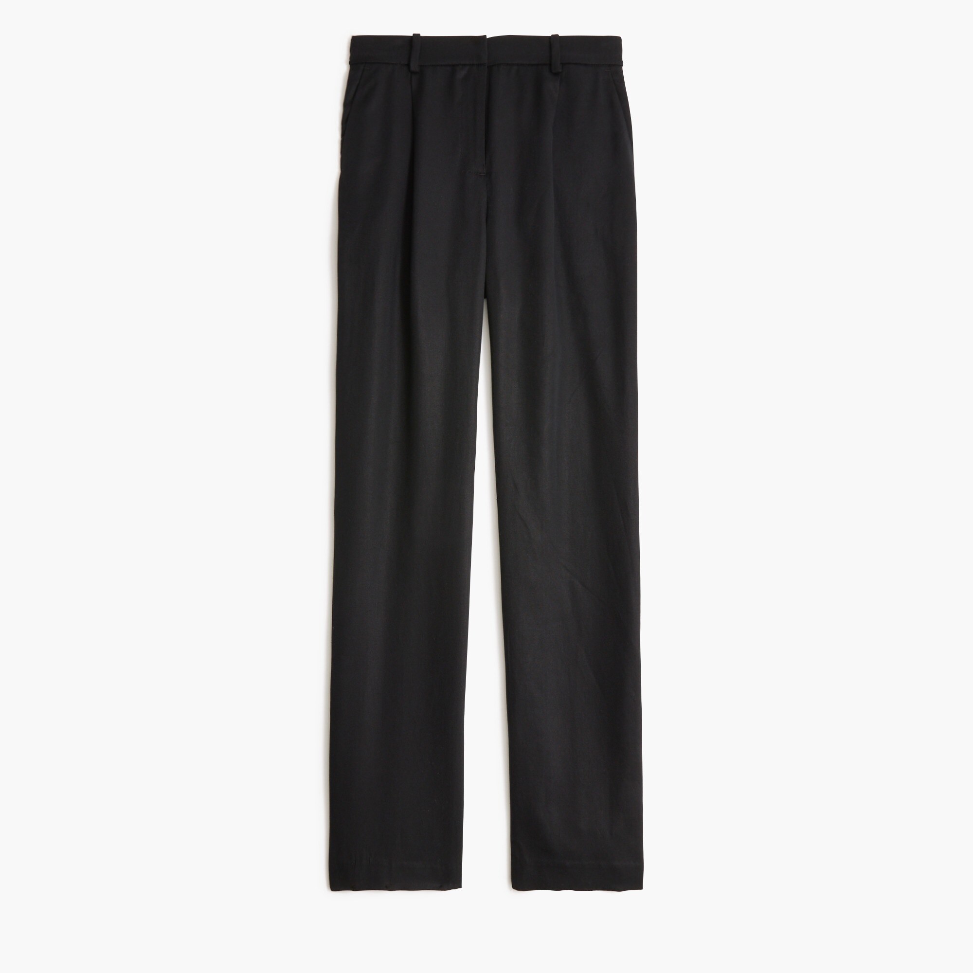 womens Wide-leg pleated twill trouser pant