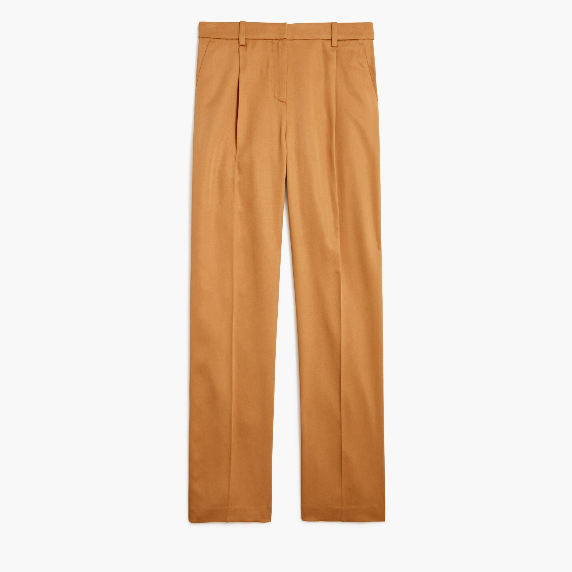 Wide-leg pleated twill trouser pant