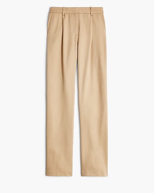  Wide-leg pleated twill trouser pant