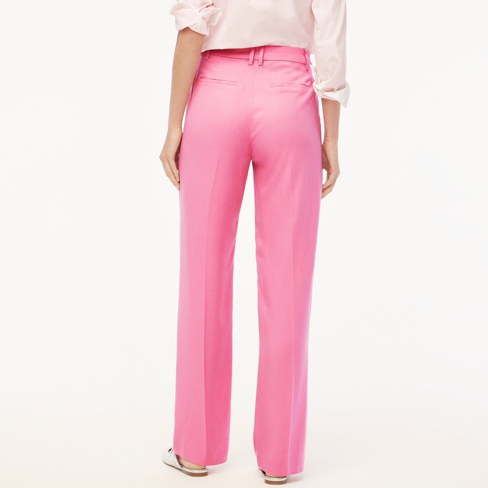 Wide-leg pleated twill trouser pant