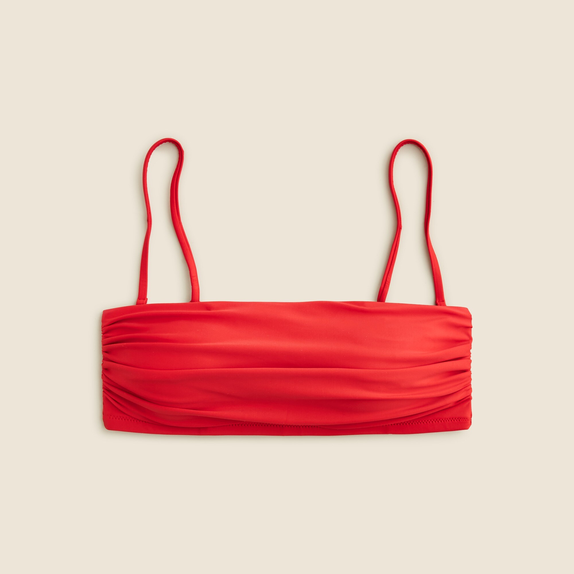 Ruched bandeau bikini top