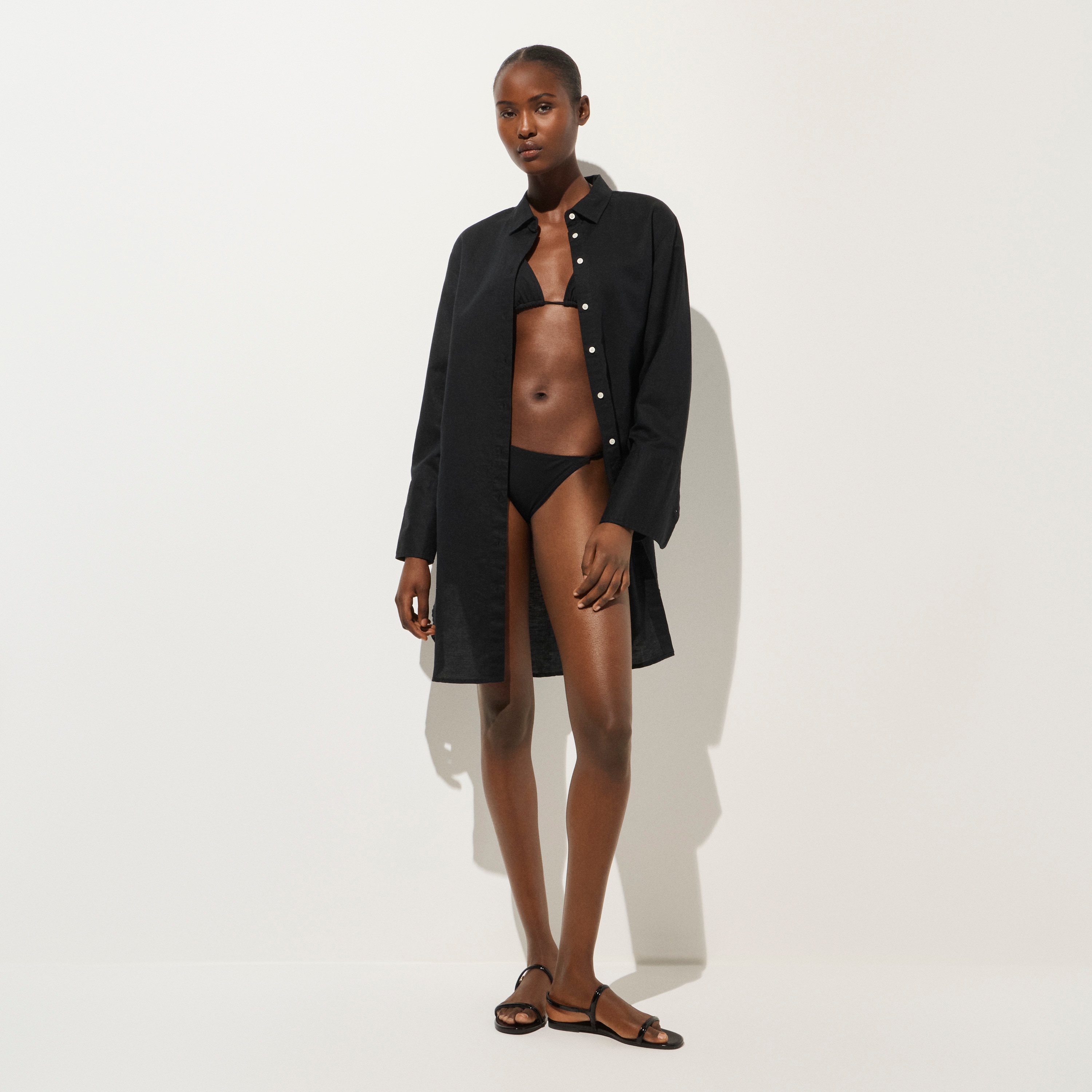 Relaxed-fit beach shirt in linen-cotton blend