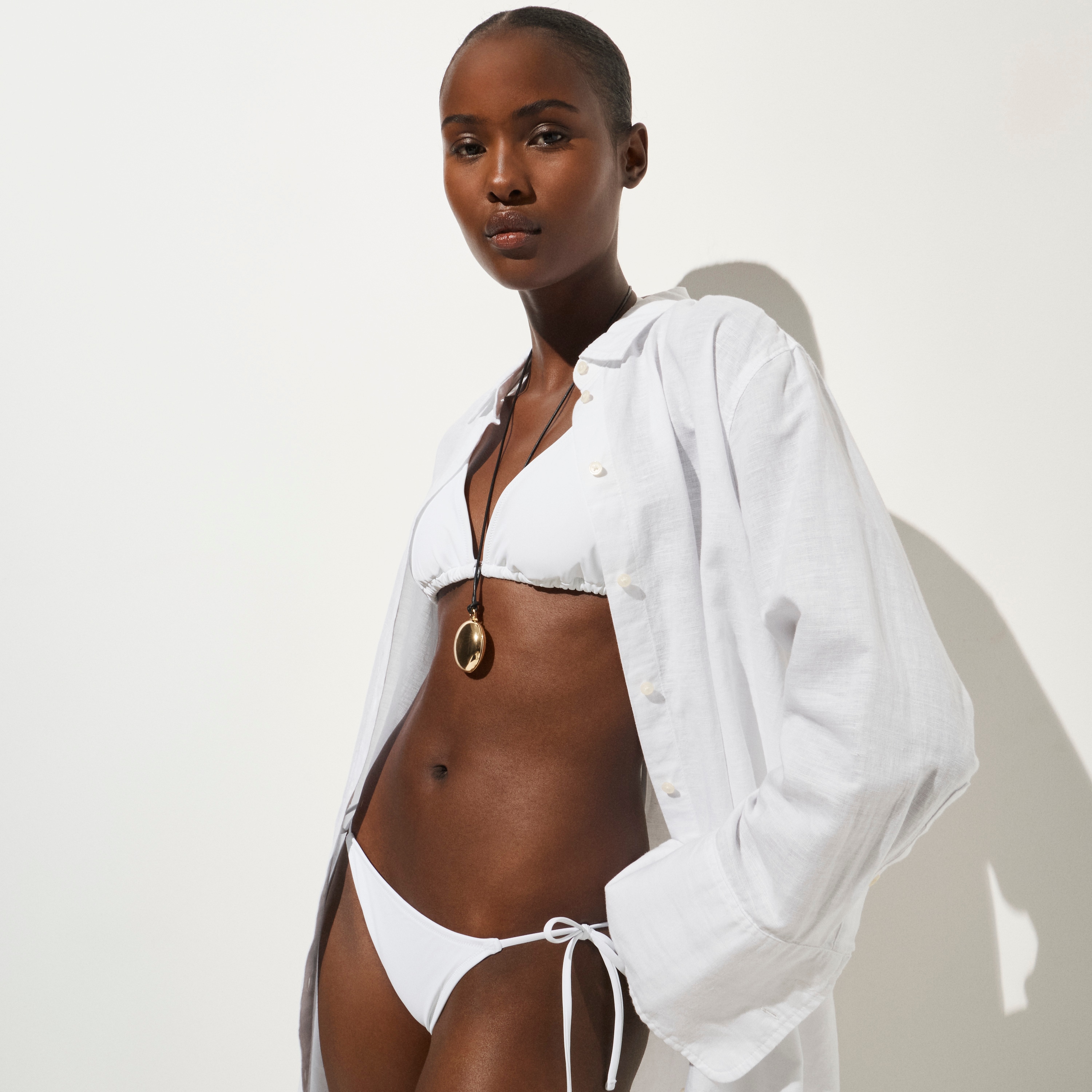 Relaxed-fit beach shirt in linen-cotton blend