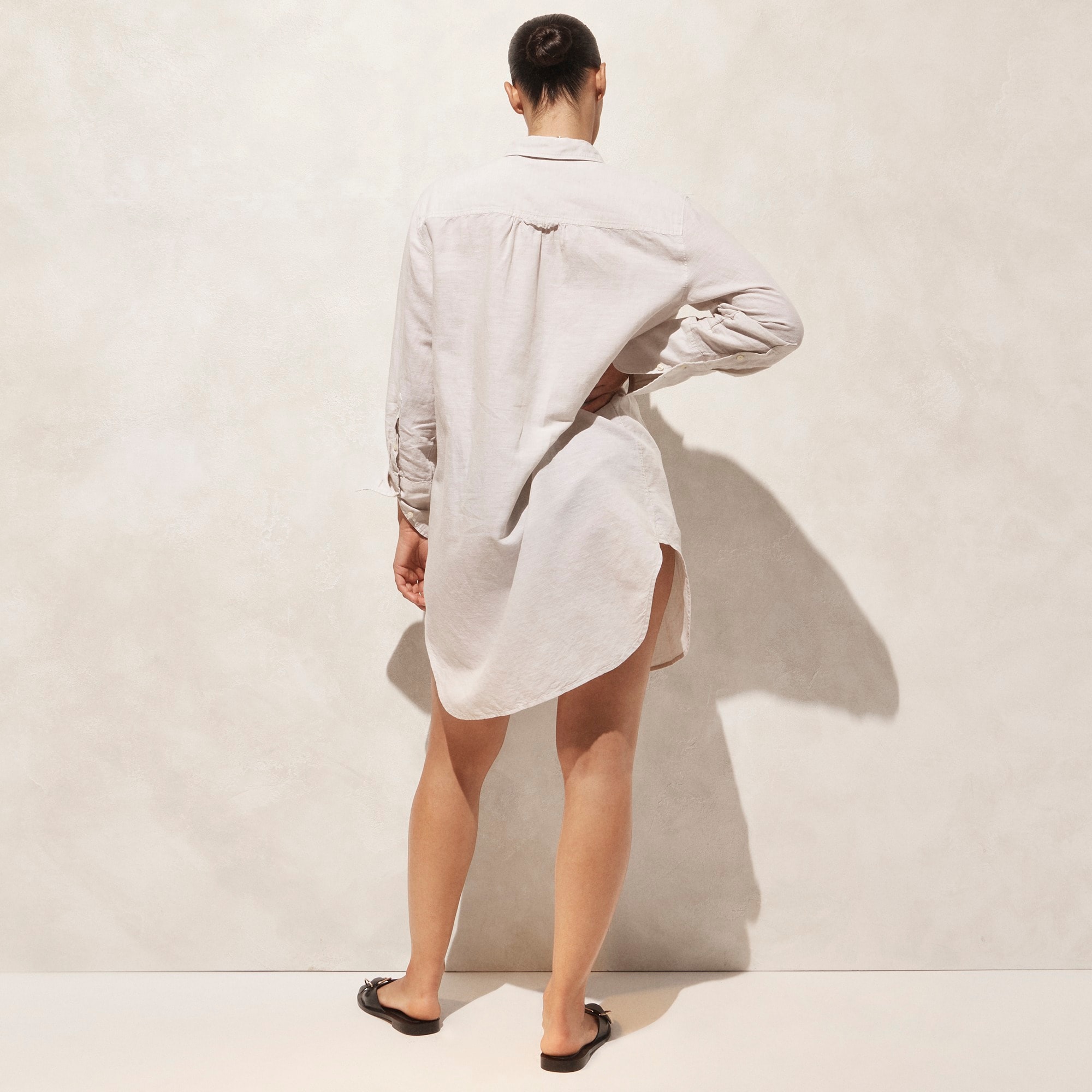 Relaxed-fit beach shirt in linen-cotton blend
