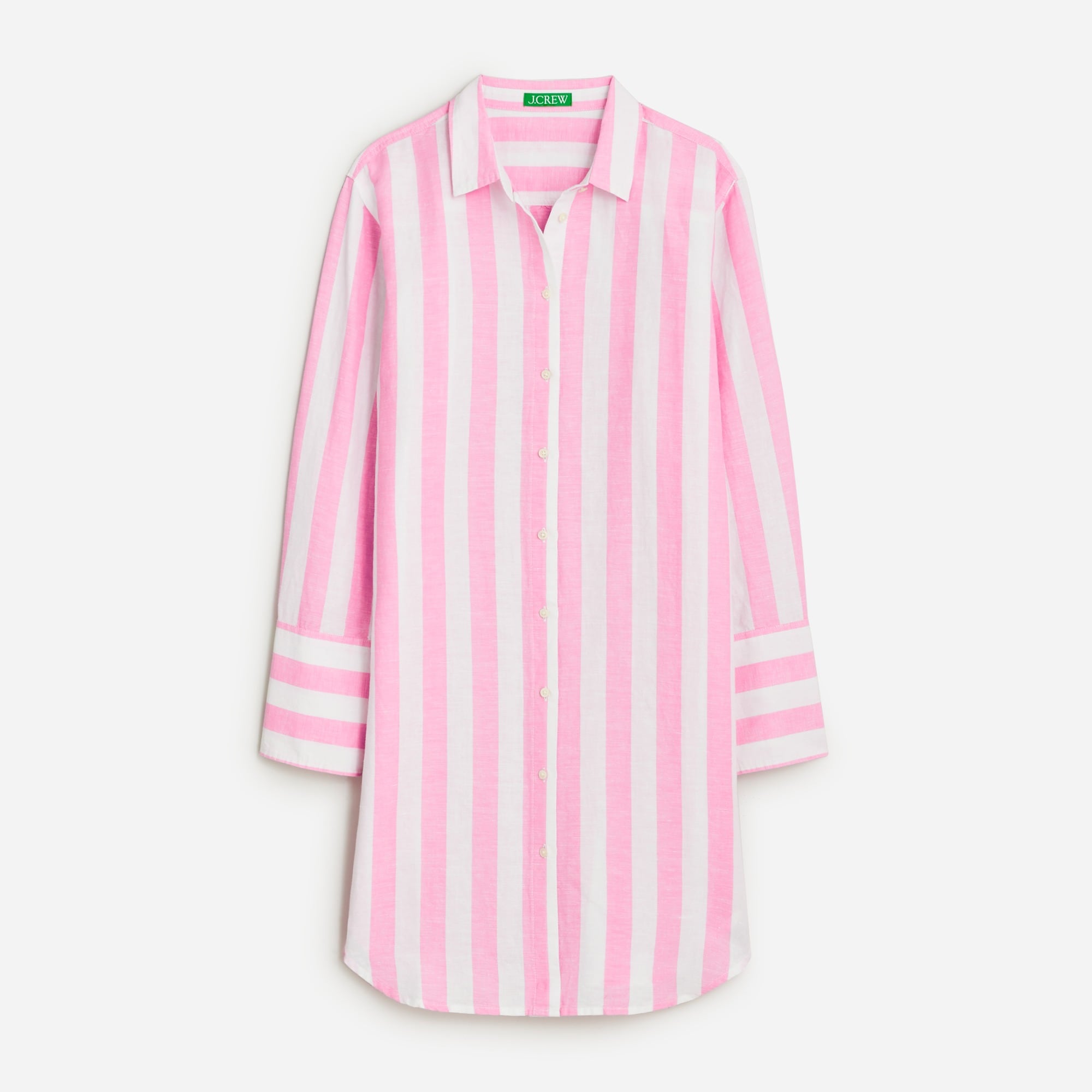  Linen-cotton blend beach shirt in stripe