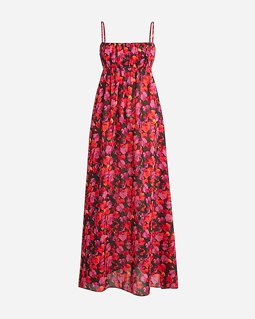  Empire-waist cotton voile dress in floral