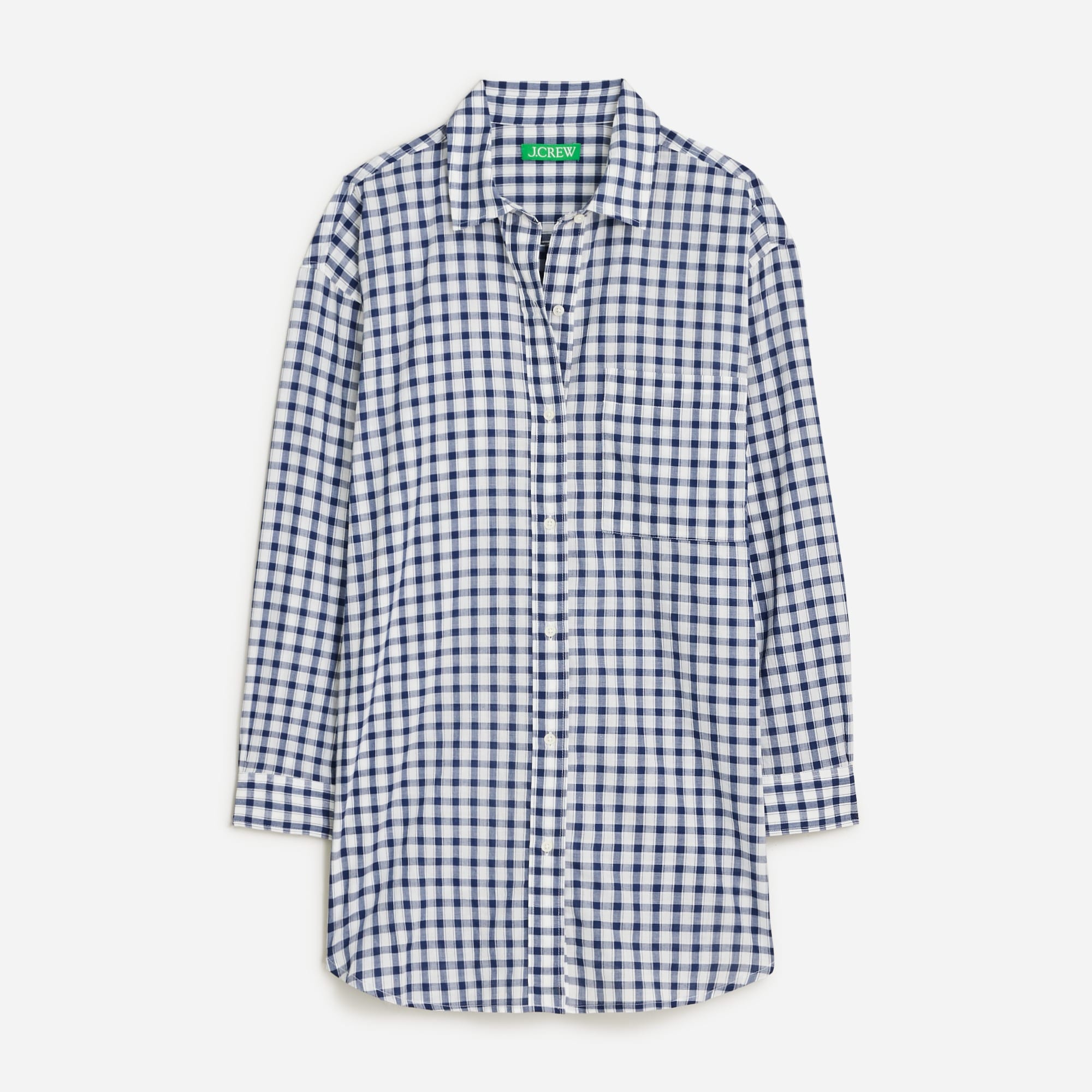  Cotton voile beach shirt in gingham