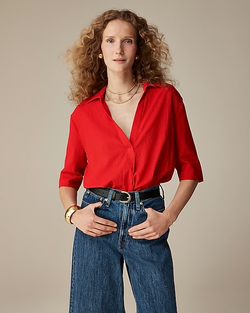 womens Popover shirt in airy gauze