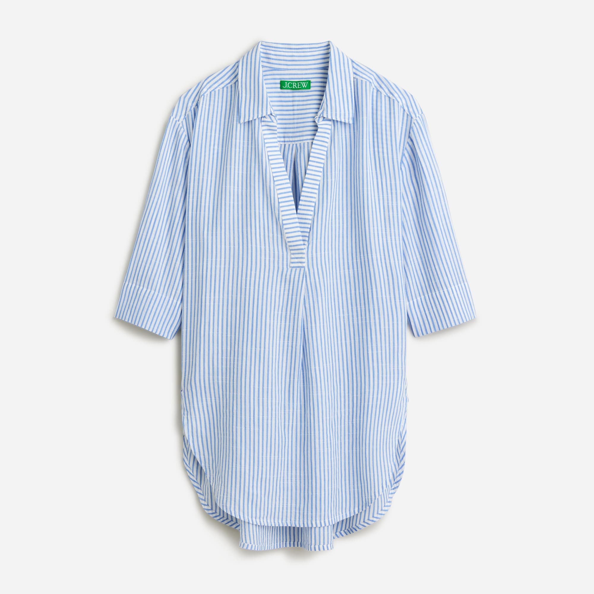 womens Popover shirt in striped airy gauze