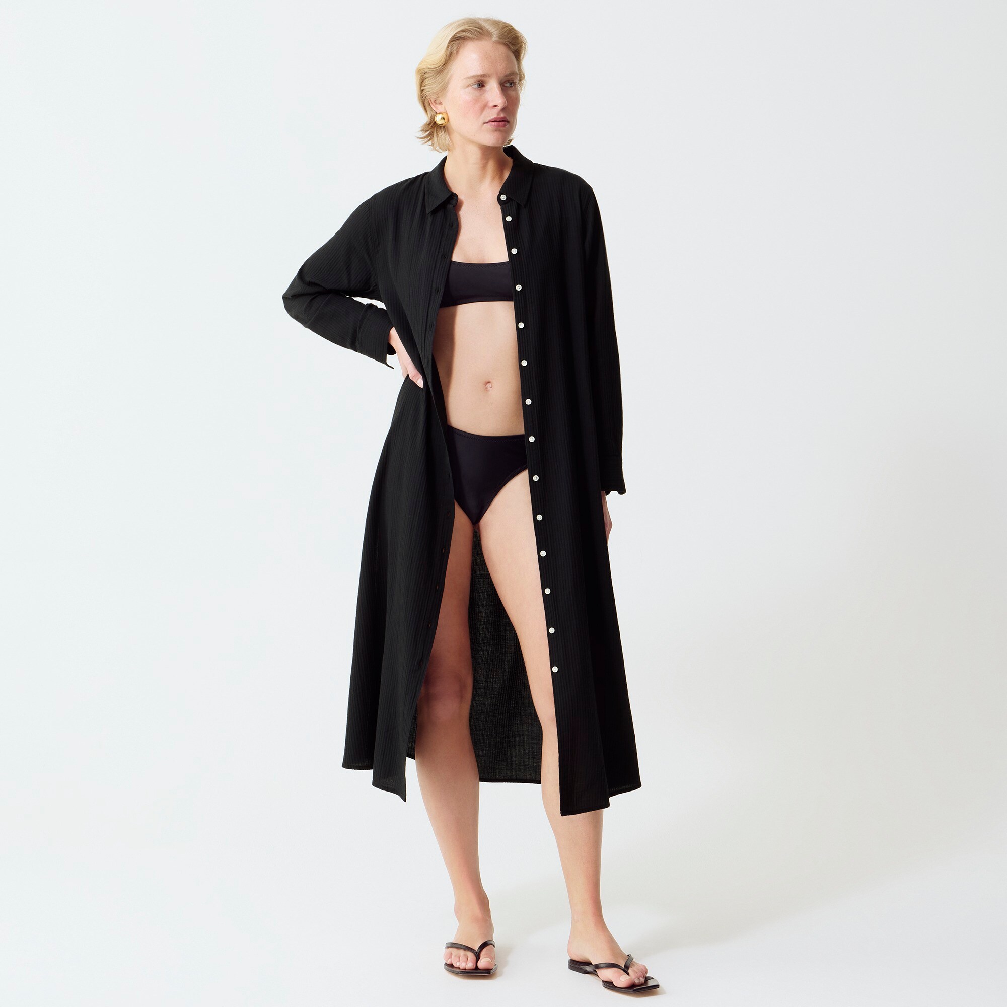 Long beach shirt in airy gauze - image 2