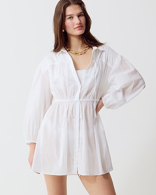 womens Tie-front beach shirt in cotton voile
