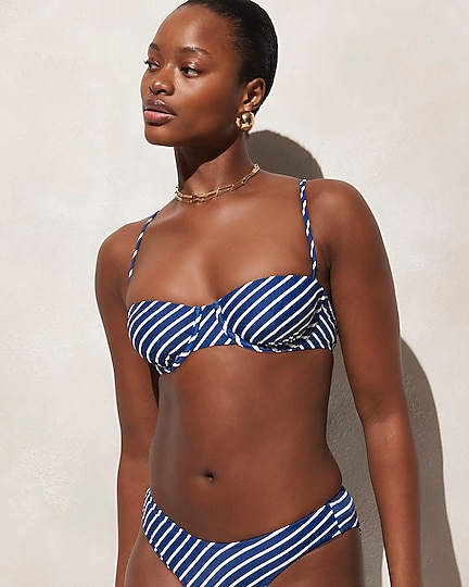 j.crew: balconette underwire bikini top in stripe for women