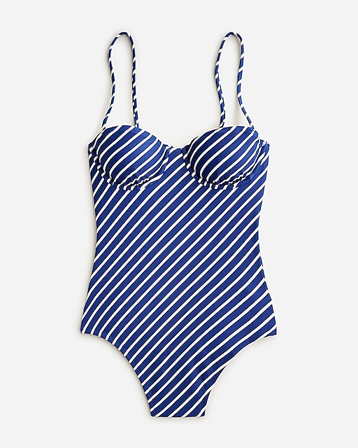  Balconette underwire one-piece swimsuit in stripe