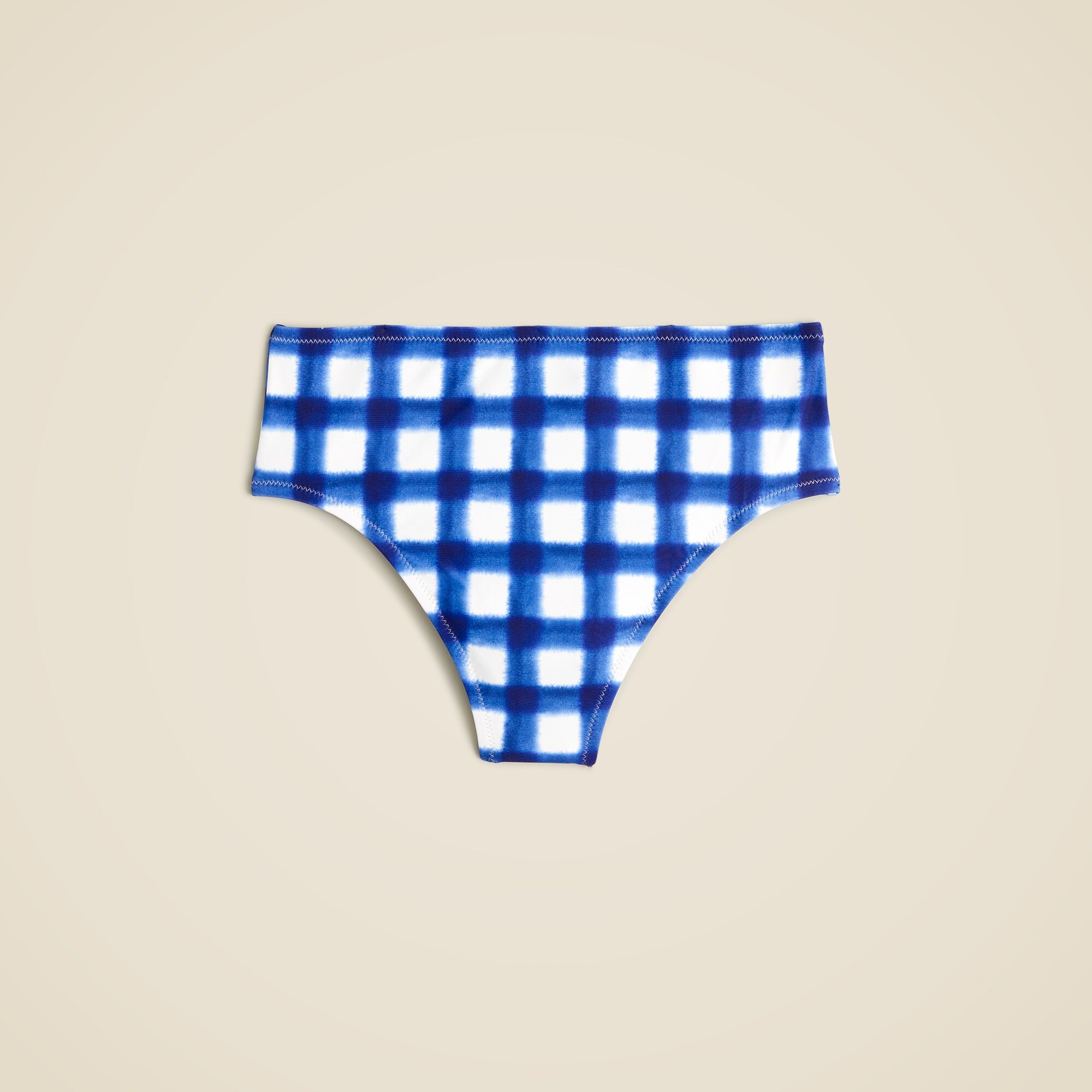 High-rise bikini bottom in gingham