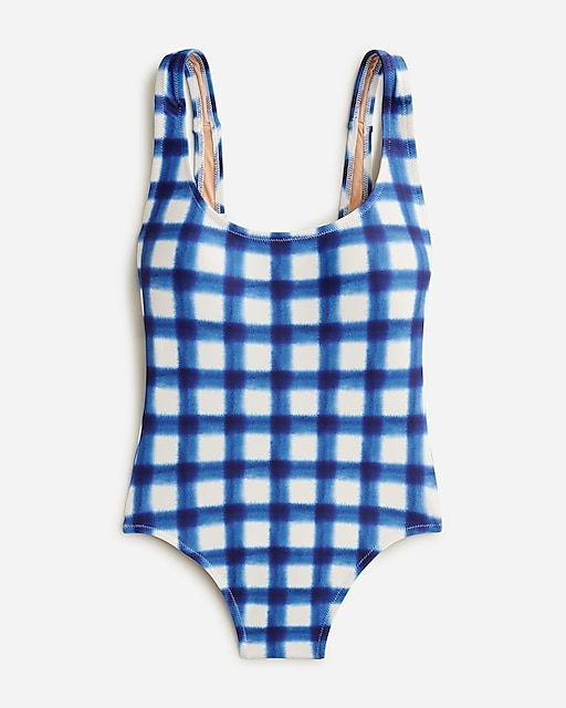  Scoopneck one-piece swimsuit in gingham
