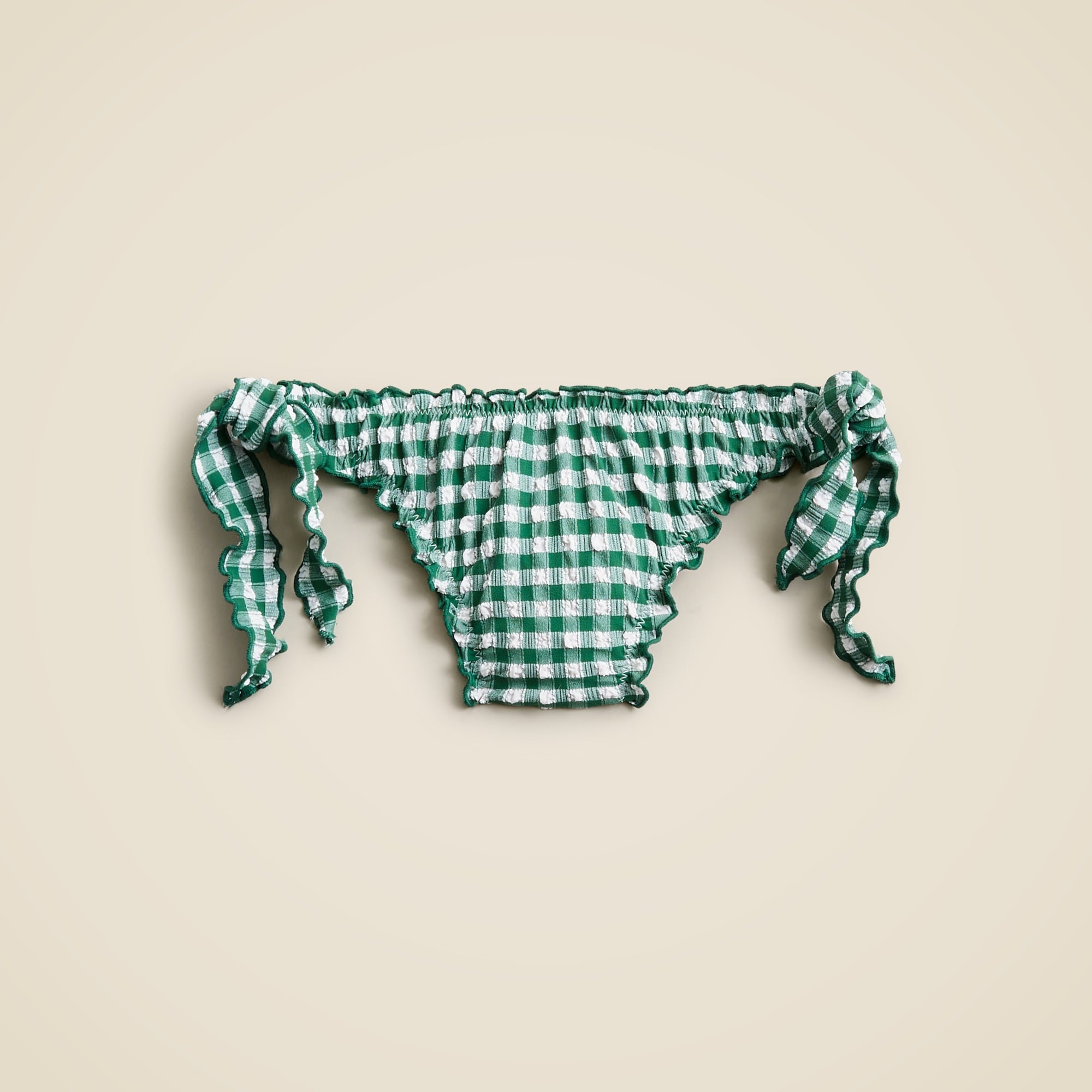 Scrunchie hipster string bikini bottom in gingham