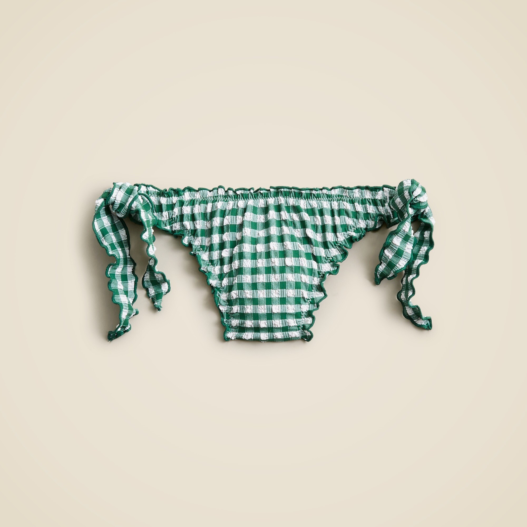 Scrunchie hipster string bikini bottom in gingham