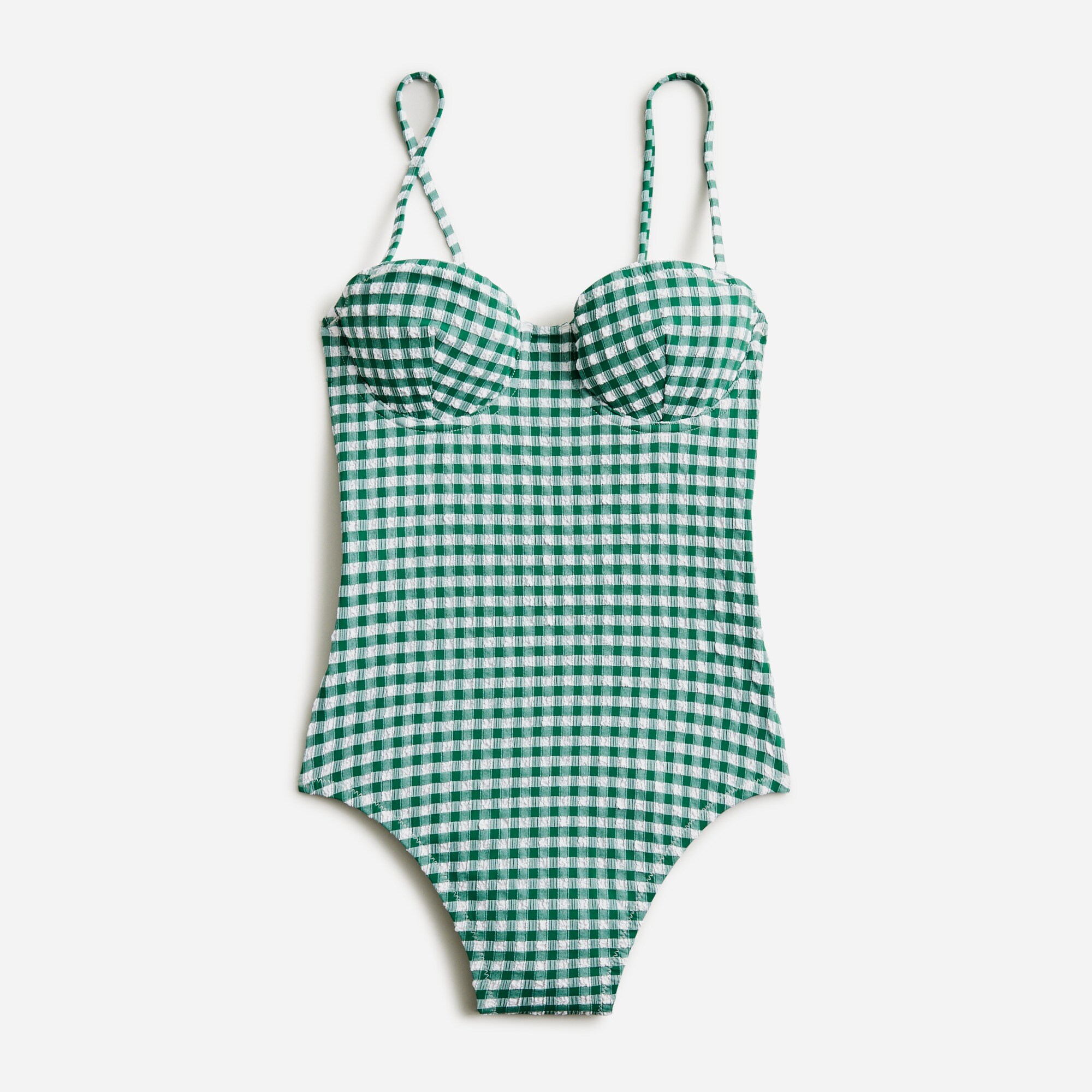 Balconette Underwire One-piece Swimsuit In Gingham For Women | J.Crew