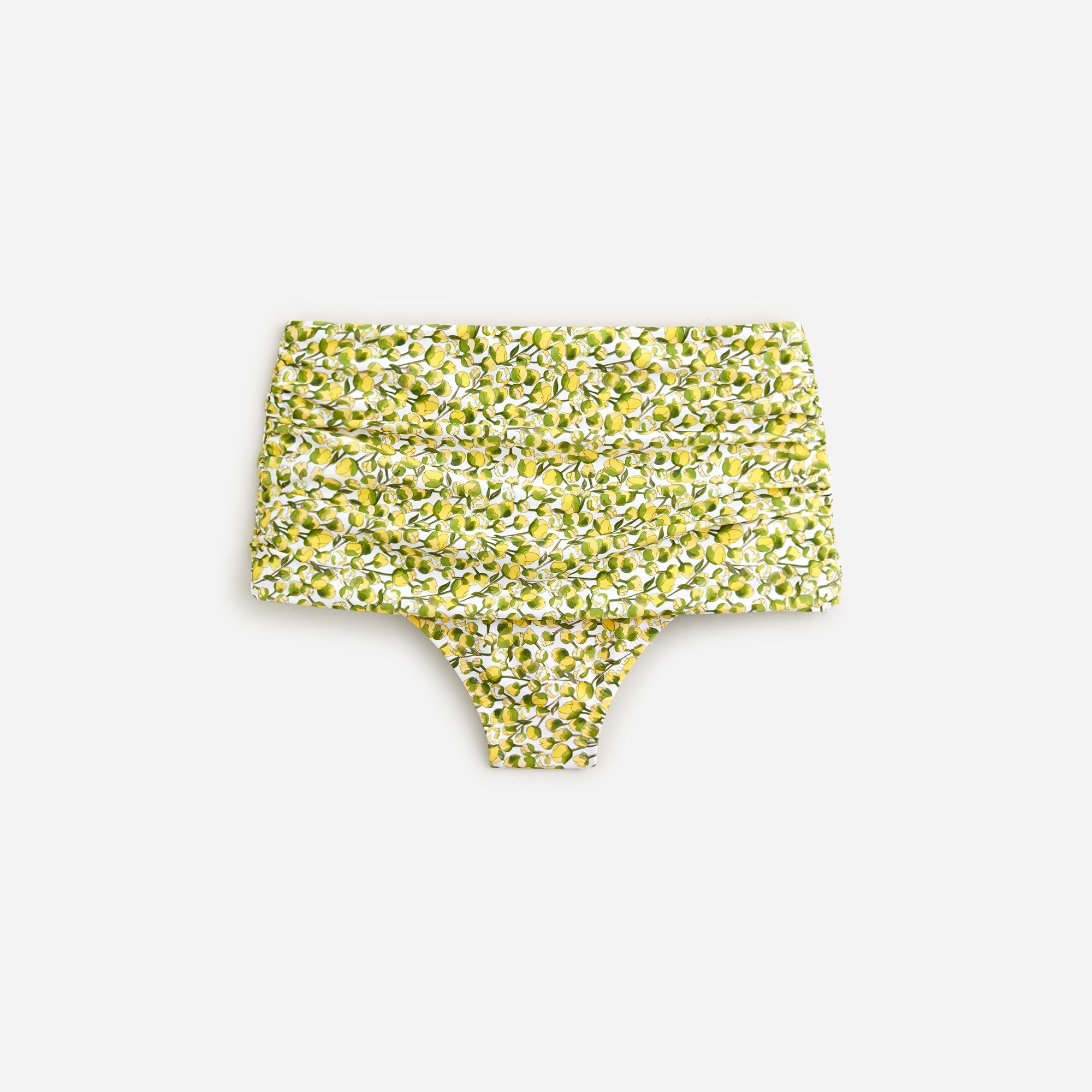  Ruched high-rise bikini bottom in Liberty&reg; Eliza's Yellow fabric